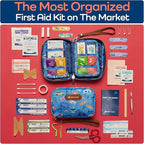 KeepGoing Travel First Aid Kit for Kids – 130 Pc. for Car, Home, Purse, Diaper Bag & Backpack with Latex-Free Bandages - Mini