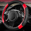CAR PASS Line Rider Microfiber Leather Sporty Steering Wheel Cover Universal Fits for 95% Truck,SUV,Cars,14.5-15inch Anti-Sli