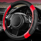 CAR PASS Line Rider Microfiber Leather Sporty Steering Wheel Cover Universal Fits for 95% Truck,SUV,Cars,14.5-15inch Anti-Sli