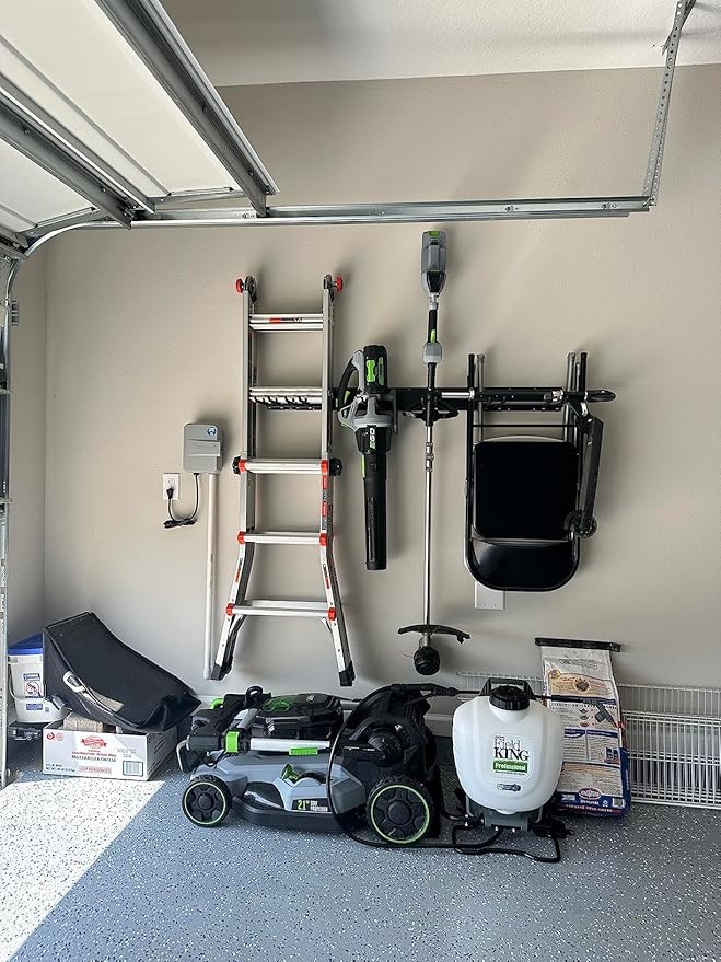 TIDYME Garage Tool Organizer Wall Mount - 48 inches - Sturdy Storage Rack with Adjustable Hooks, Anti-Rust - Easy Installatio