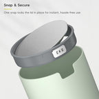 EKO Fandy 0.4 Gal/1.5L Mini Tabletop Trash Bin with Swing-Lid, Desktop Trash Can for Bathroom Countertop, Vanity, Coffee or Office, Small Garbage Bin (Sage)