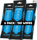 Fortress Car Interior Wipes (25 ct, Pack of 6) for Car Interior Cleaning, Dashboard, Seats, Detailing, and Steering Wheel [Tr