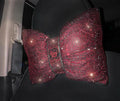Fashion Car Ultra Bling Steering Wheel Cover with Sparkly Diamond Rhinestones, Gorgeous Accessory with Anti Slip Lining Extra Bling Especially Shiny Cat Exotic Universal (Pillow Red)