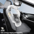 Leather Car Seat Covers, Waterproof Horizontal Stripes Front and Rear Car Seat Cover, Breathable Automotive Seat Covers for S