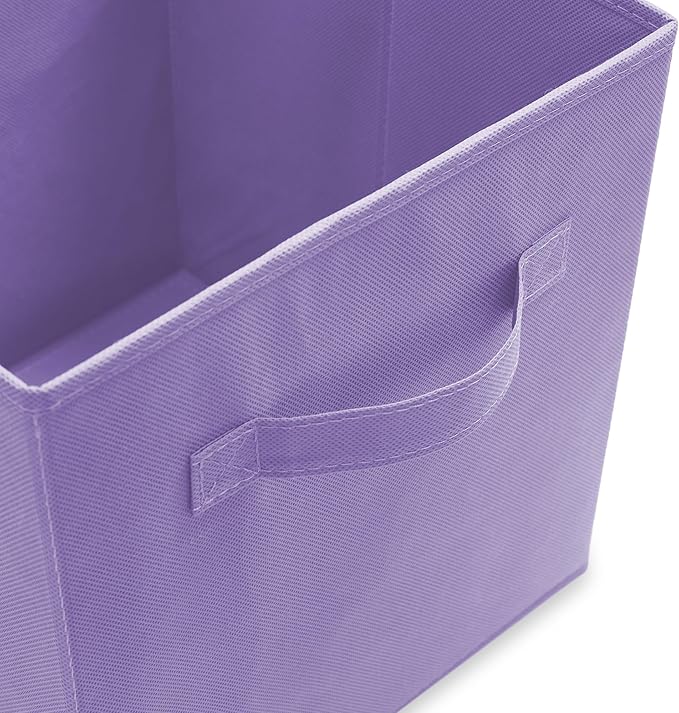 Casafield Set of 6 Collapsible Fabric Cube Storage Bins, Multicolor - 11" Foldable Cloth Baskets for Shelves, Cubby Organizer