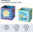 Idea Nuova Cocomelon Set of Two Spacious Collapsible Storage Cubes, 10"x10"