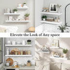 Floating Shelves for Wall, 9.3" Deep Wall Mounted Wood Shelves for Bathroom, Bedroom, Living Room, Kitchen, Hanging Shelf for