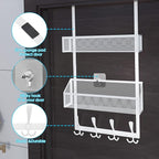 Kaiferty Over The Door Hooks Organizer, Coat Rack Over The Door Storage Hanger Towel Rack, Back of Door Storage Organizer for