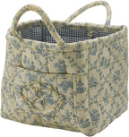 Boho Fabric Storage Basket, Large Capacity Laundry Basket, 12.2'' x 10.23'' x 10.23'' Collapsible Laundry Hamper with Easy Ca