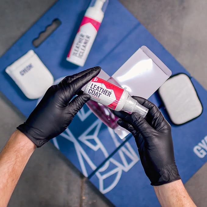 Gyeon Leather Set Strong All‑in‑One Car Leather Cleaner and Ceramic Coat Kit for Interior Protection Deep Clean Oil Removal M
