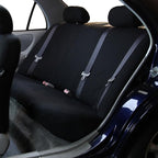 FH Group Flat Cloth Full Set Car Seat Covers Three Row 7 Seater - Universal Fit for Cars, Trucks & SUVs (Solid Black)