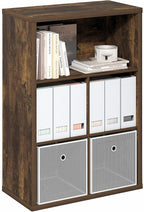 Furinno Cubicle Book Shelf, 5-Cube Bookshelf, Extra Thick Frame Cube Storage Organizer Bookcase with Closed Back, 15.3 x 29.9
