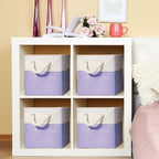 Geiserailie 6 Pcs 13 x 13 Inch Cube Storage Bins Fabric Storage Organizer Bins Foldable Cube Baskets with Sturdy Carry Handle