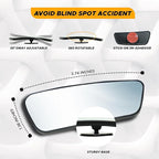 EcoNour Blind Spot Car Mirror (2 Pack) | Wide Angle for 3x Larger View | Universal Car Rear View Mirror with Rain Guard | Side Blind Spot with Adjustable Stick for Cars, SUVs, and Trucks