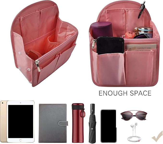 Vercord Backpack Organizer Insert Liner Hanging Travel Bag in Bag with Many Pockets