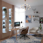 7 Tier Wall Shelves with RGB Light, Lack Wall Shelf Unit, Vertical Shelf with Remonte Control,White Shelves
