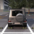 Parking Stopper for Garage, Rubber Limiter Wheel Blocker, Yellow Reflective Strips Garage Parking Aid, for Various Car Parking