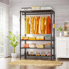 Ulif H4 Plus Portable Closets, 4-Tier Clothes Garment Rack for Bedroom and Cloakroom, Metal Clothing Storage and Organizer Wa