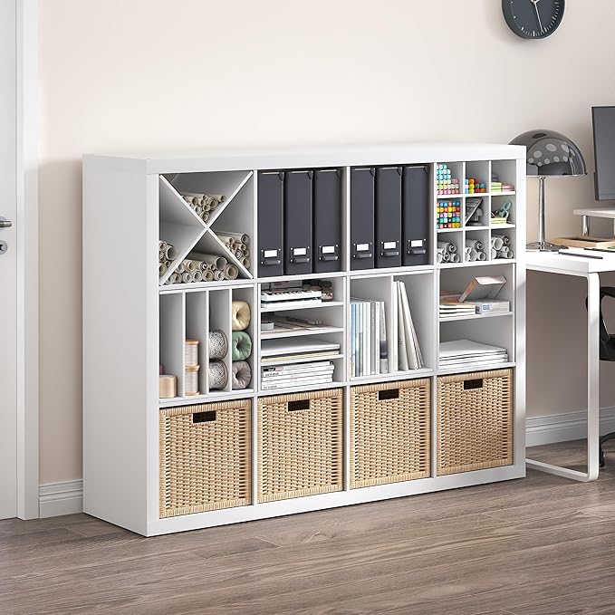 Furinno Cubicle Cube Insert, H-Shelf Cube Organizer, 2-Tier Shelf Accessory, Fits into Furinno Triple Thick Cubes, IKEA Kalla