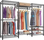 VIPEK V5 Portable Closet Wardrobe Heavy Duty Clothes Rack, Freestanding Clothing Rack with 4 Hang Rods & 8 Shelves, Adjustabl