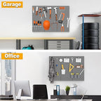 Pegboard Smith Metal Pegboard Panels 12" x 24", 3 Pack Black Wall Mounted Tool Organizer Boards, Heavy Duty Tool Storage Peg 