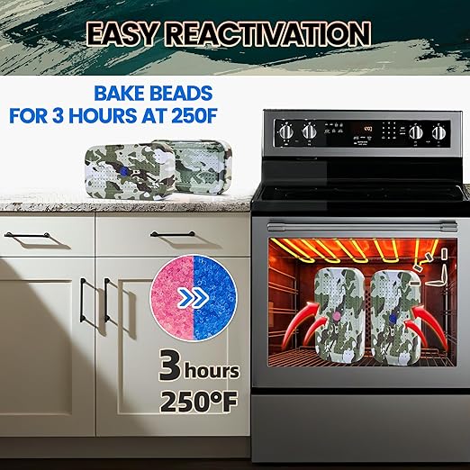 5 Packs Gun Safe Dehumidifier 40 Gram Reusable Indicating Silica Gel Desiccant Canister- Camouflage Rechargeable Humidity