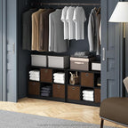Furinno Cubic Closet Organizers and Storage, 6-Cube Closet Organizer with Bins, Open Shelf Storage, for Wardrobe, Bedroom, Li