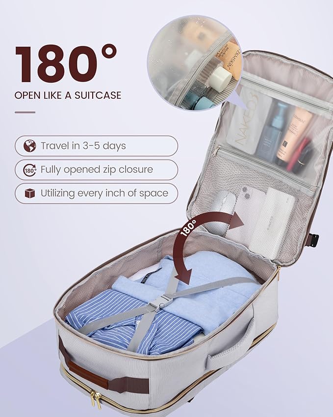 LOVEVOOK Travel Backpack for Women & Men 40L,Airline Approved Carry On Backpack Travel Essential,TSA Carry on Luggage,Persona