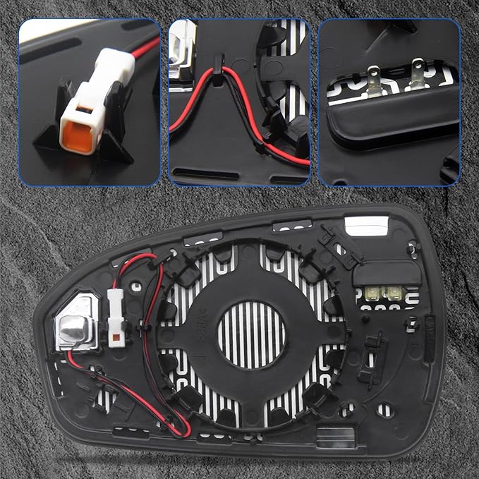JINCHEN Right Passenger Side Mirror Glass for Ford Fusion 2013-2020 Heated with Blind Spot Detection DS7Z17K707C
