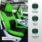 FH Group Car Seat Covers Rear Set Cloth - Universal Fit Automotive Seat Covers, Low Back Front Seat Covers, Solid Back Seat C