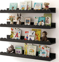 Shario Nursery Book Shelves, 4-Pack Wood Floating Shelves for Wall Kids, Scalloped Shelves, Wall Book Shelves for Bedroom Kid
