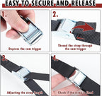 Cartman 1" x 12' Lashing Straps Cargo Tie-Down Strap Up to 600lbs, 6pk in Carry Bag, Black