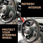 PINCTROT Large Size Comfy Grip Steering Wheel Cover, Anti-Slip Design, 15.5-15.75 Inch(Silicone Black)