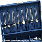 QBestry 3-Layer Jewelry Box for Women with Lock and Key & Drawer, Large Jewelry Organizer with 8 Necklace Hooks & 56 Earring 