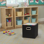 Household Essentials Foldable Fabric Storage Bins 6 Piece Set, Strong Poly-Woven Fabric, Sturdy Chipboard Sides, Grommet Fron