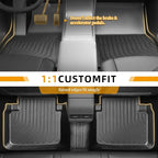 Floor Mats for Honda Accord 2008 2009 2010 2011 2012(ONLY Gas,NOT for Coupe), for Accord LX LX-S EX EX-L LX-P SE LX Premium Floor Mats, 1st & 2nd & Cargo Liner, TPE All Weather Protection Waterproof