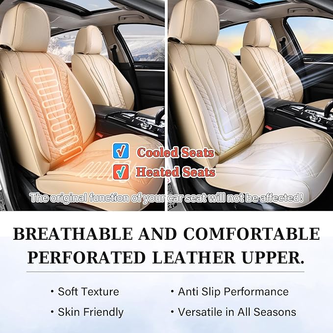 Coverado 9912 Car Seat Covers Full Set, Front Seat Cover and Back Seat Covers for Cars, Faux Leather Waterproof Seat Covers, 