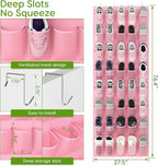 Unjumbly Over the Door Shoe Organizer with 40 Large Breathable Mesh Pockets, Space Saving Shoe Holder, Hanging Shoe Rack for 