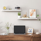 Heimlove 24 Inch Floating Shelves for Wall,Mounted Storage Wood Shelves with Invisible Brackets Hanging Shelf for Bedroom,Liv