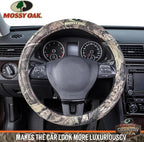 Mossy Oak Full Camo Steering Wheel Cover - Made from Premium Cotton Twill, Universal Fit for 14 1/2 to 15 inches - Official L