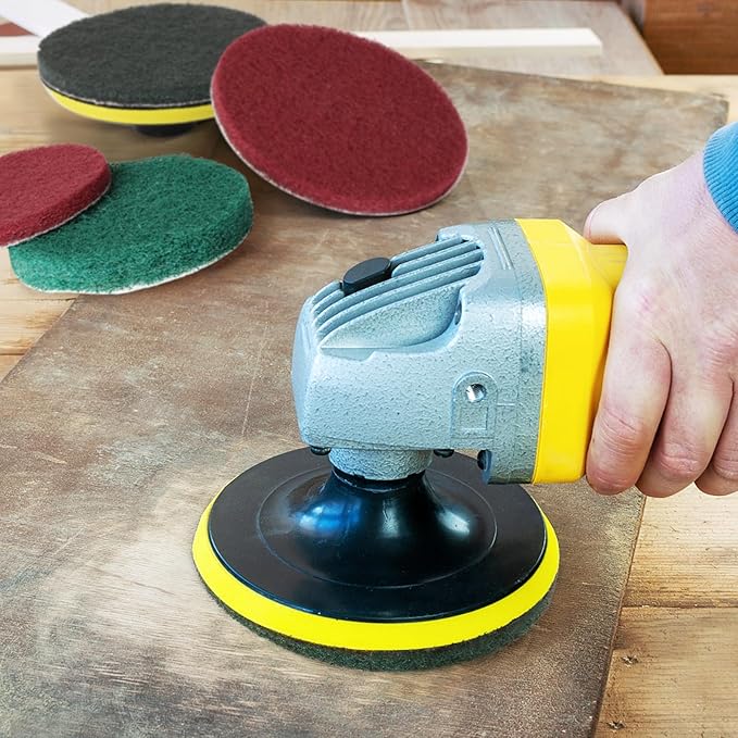 Power Scrub Pads Drill Attachment, GOH DODD 15 Pieces 5 Inch Headlight Restoration Kit Cleaning Kit Scouring Pads with Baker 