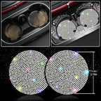 NBTEPEM 27 PCs Multicolor Bling Car Accessories Set for Women, Steering Wheel Covers Universal Fit 15 Inch, Bling License Plate Frame, Bling Phone Holder, Bling Car Coasters