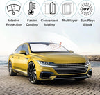 Front Windshield Sun Shade Foldable Car Front Window Sun Shade Windshield Shade Custom Fit for 2012-2022 Volkswagen VW Passat Block UV Rays Accessories Heat Keep Cooler