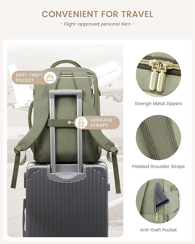 LOVEVOOK Large Travel Backpack for Women, 40L TSA Approved Backpack with 3 Packing Cubes, Personal Item Bag Fits 17" Laptop, 