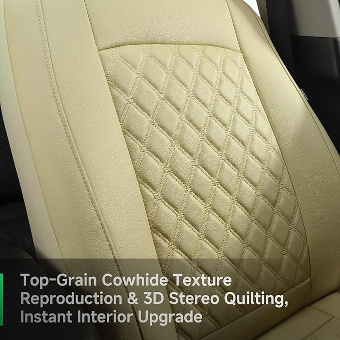 GIANT PANDA 2PCS Front Car Seat Cover for Toyota Rav4 Camry Highlander Corolla Prius Corolla Cross Venza Avalon, Faux Leather