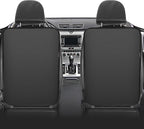 Meolsaek Kick Mats Back Seat Protector, Waterproof Oxford Seat Back Protector, Car Seat Back Protector for Kids, Back of Seat Protector for Kids Feet Car Seat (Black A -1pc)