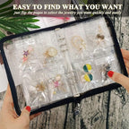 Transparent Jewelry Storage Book Travel Jewelry Organizer Earring Organizer Case Bracelet Holder for Necklace Ring with Anti 