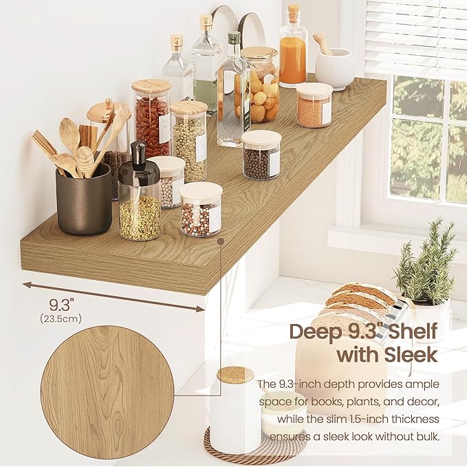 Vivelove 32 Inch Floating Shelves for Wall, 32x9 Display Shelves for Bathroom Living Room Kitchen Bedroom Office Farmhouse Ho