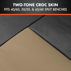 BDk Faux Leather Car Seat Cover Full Set - Front & Rear Split Bench Beige Seat Covers for SUV & Truck Seat Covers, Airbag Com