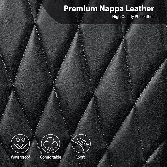 CAR PASS Nappa Leather Rav4 Front Seat Covers Custom Fit for Toyota Rav4 2019-2024, Camry 2018-2024, Corolla 2020-2025, Luxur